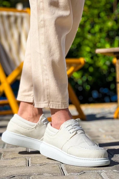 KB-042  Kuback Bağcıklı Beyaz Günlük Erkek Ayakkabı - Resim 2