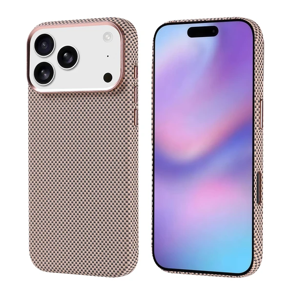 iPhone 17 Pro Max Kılıf Kablosuz Şarj Özellikli Karbon Fiber Görünümlü Nekst Kapak - Resim 2