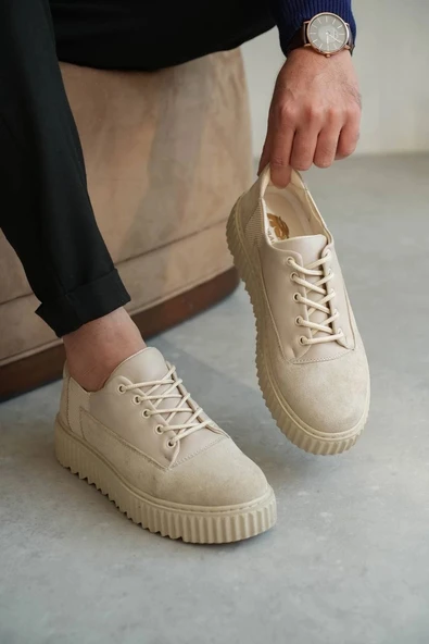 KB-X516 Kuback Bej Süet Günlük Erkek Ayakkabı - Resim 4