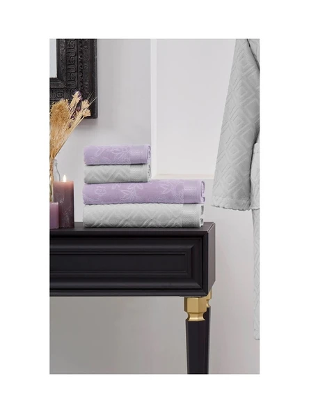 Özdilek Best Hamam Takımı Seti - Pastoral Lila Gri 1536