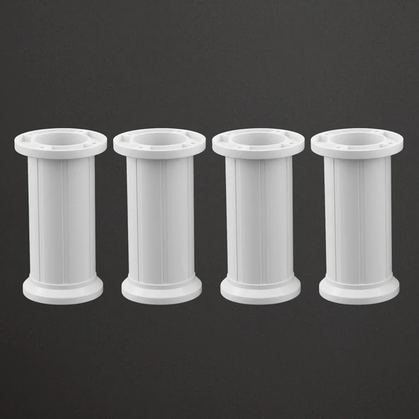 Ayarlanabilir 4 Adet 12 Cm Beyaz Plastik Ayak Dolap Mobilya Tezgah Yükseltici Yükseltme Ayağı ürün görseli