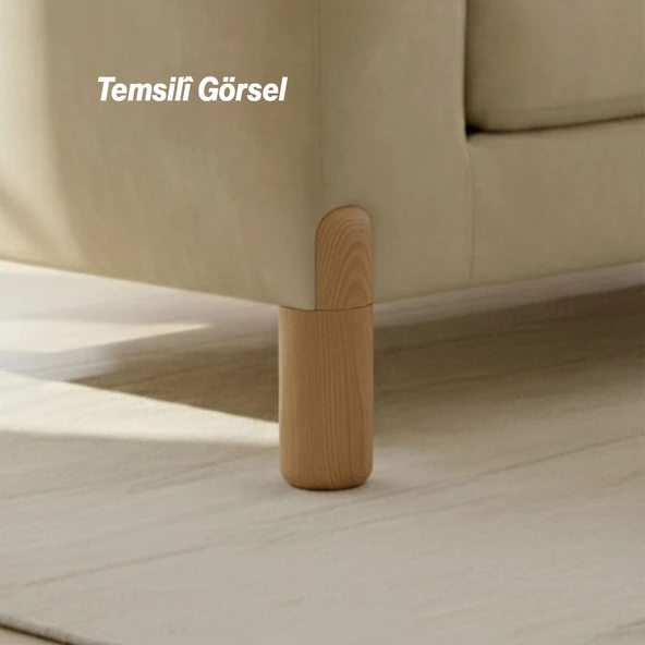 Bohem Westa Kayın Bej Renk Sert Plastik Ayak 15 cm Mobilya Tekli Kanepe Koltuk Baza Yükseltme Ayağı - Resim 6