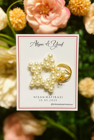 YD STORE İncili Yıldız Anahtarlık Söz, Nişan, Nikah, Düğün, Kına 10 Adet