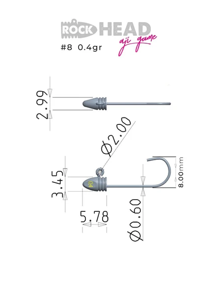 Fujin Rock-Head 8no Aji Game Jighead - Resim 2