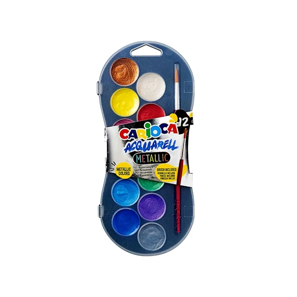 Carioca Metalik Sulu Boya 12 Renk 30 mm (42407) ürün görseli