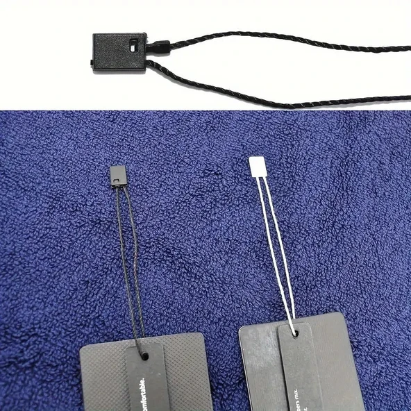 Kilitli Ip- Etiket Bağlama Ipi Renk: Gümüş Uzunluk: 18cm (500 Adet) - Resim 2