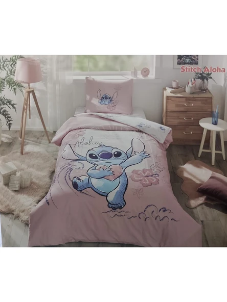 Özdilek Stitch Aloha Tek Kişilik Disney Lisanslı Lastikli Çarşaf Çocuk Nevresim Takımı 7276 - 2