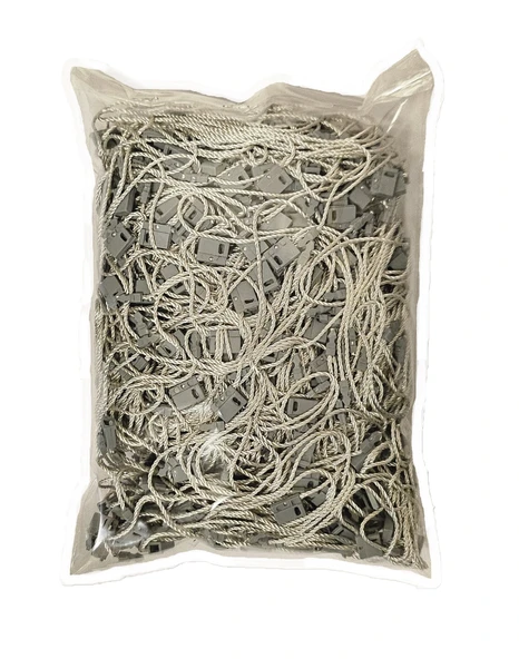 Kilitli Ip- Etiket Bağlama Ipi Renk: Gümüş Uzunluk: 18cm (500 Adet) - Resim 3