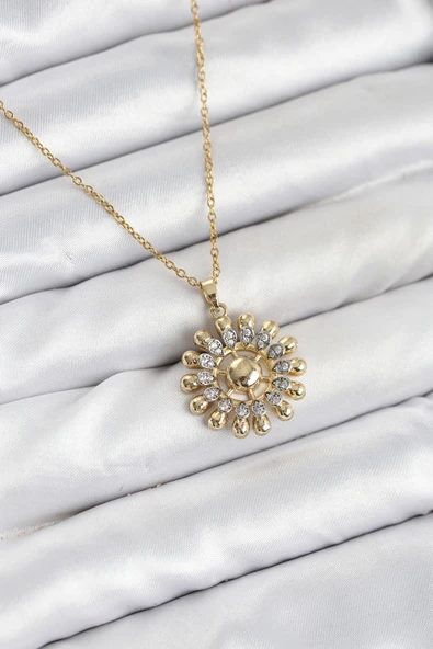 Zincir Gold Renk Güneş Model Kadın Kolye - EBJ251025W38293 ürün görseli