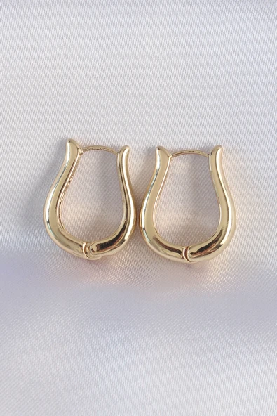 Pirinç Gold Renk İçi Boş Gül Küpe - TJ-BKP8976 ürün görseli