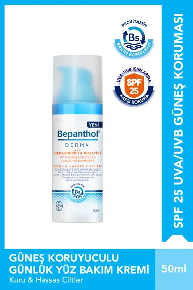 Bepanthol Derma Nemlendirici Ve Besleyici Spf 25 Günlük Yüz Bakım Kremi 50 ml - Günlük Yoğun Nemlendirici ürün görseli