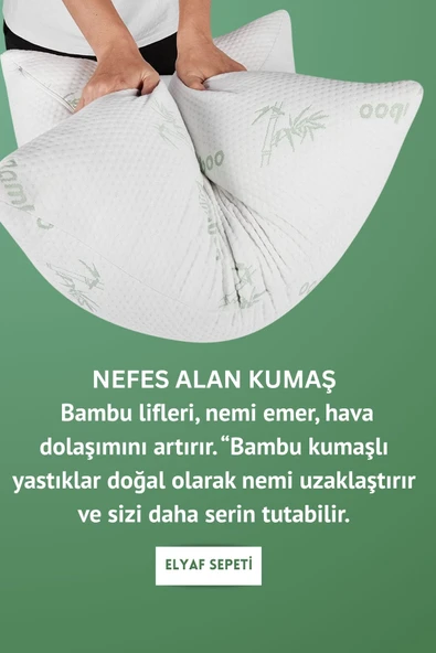 4 Adet Bamboo Kılıflı Yastık Seti Fermuarlı Yıkanabilir Antialerjik Elyaf Yastık 50x70cm 800 gr - 3