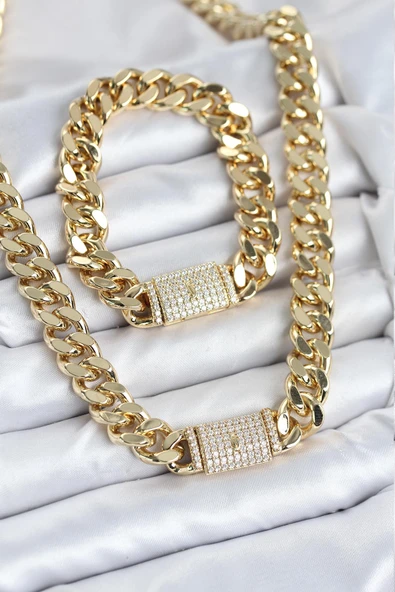 Xuping Gurmet Gold Renk Kolye ve Bileklik Seti - EBJ251025W38317 ürün görseli