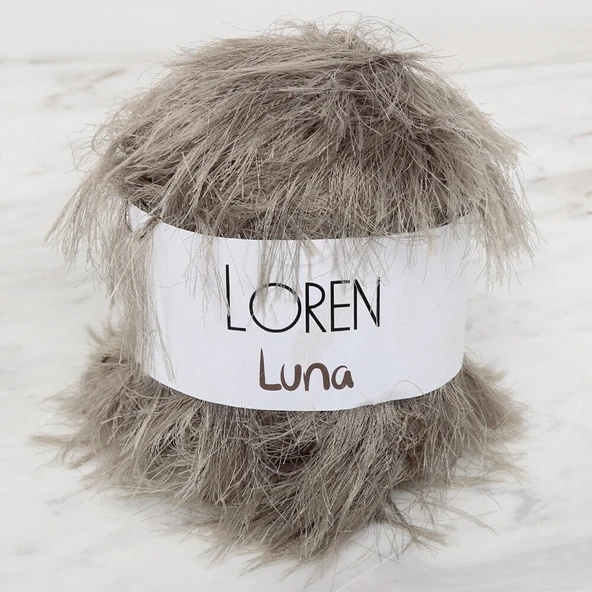 Loren Luna Tavşan Tüyü Bej El Örgü İpi - R085 - 34008 ürün görseli