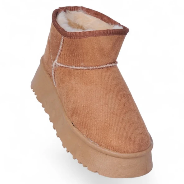 Skuaıter Tinsa Taba Kadın İçi Kürklü Düz Bot ürün görseli 1