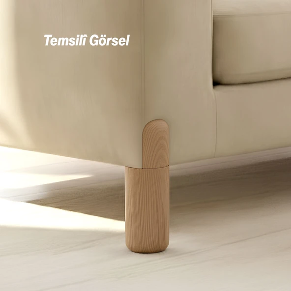 Bohem Westa Kayın Bej Renk Sert Plastik Ayak 15 cm Mobilya Tekli Kanepe Koltuk Baza Yükseltme Ayağı - Resim 2