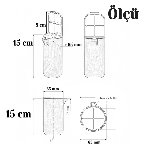 Bohem 4 ADET Kayın Bej Renk Sert Plastik Ayak 15 cm Mobilya Tekli Kanepe Koltuk Baza Yükseltme Ayağı - Resim 5