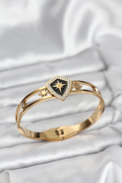 Gold Renk Kutup Yıldızı Kelepçe Bileklik - EBJ251025W38284 ürün görseli