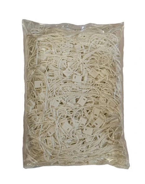 Kilitli Ip- Etiket Bağlama Ipi Renk: Beyaz Uzunluk: 18cm (500 Adet) - Resim 3