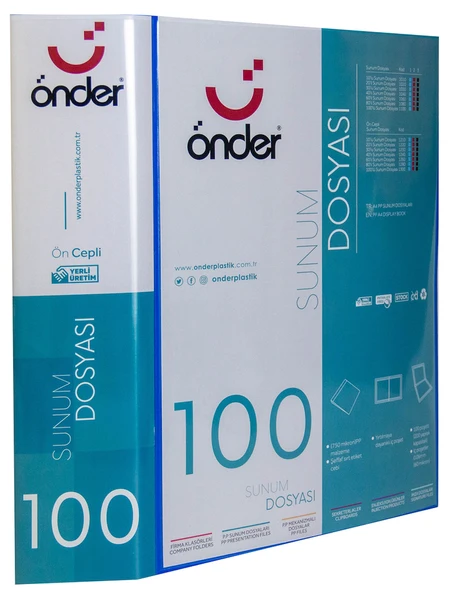 ÖNDER SUNUM DOSYASI PP A4 ÖNCEPLİ 100 LÜ MAVİ 1300-1-12 ADET - Resim 5