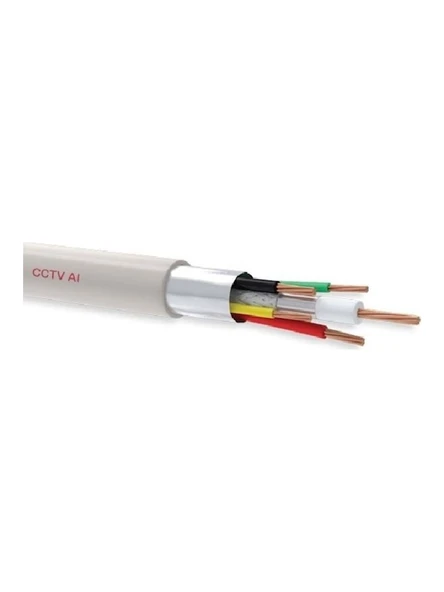 Kadraj CCTV Kablo 4+1 2x0,50 mm² 100 mt - Güvenlik Kamerası İçin - 5