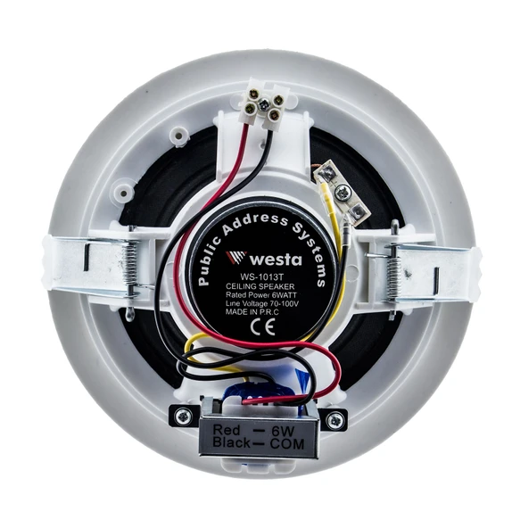 WESTA WS-1013T Tavan Hoparlörü - 6W, 5.25 inç, 70-100V, 91dB Hassasiyet, Şık Beyaz Tasarım, Kolay Montaj - 3