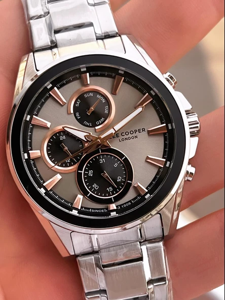 Lee Cooper Premium NişanVe Damatlara Özel 2 Yıl Garantili 5 Atm Erkek Kol Saati+Bileklik E.08249.360 - Resim 4
