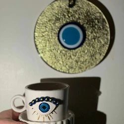 Handmade Eyes On Tabaklı Fincan 180 Ml. 1 Adet - 2