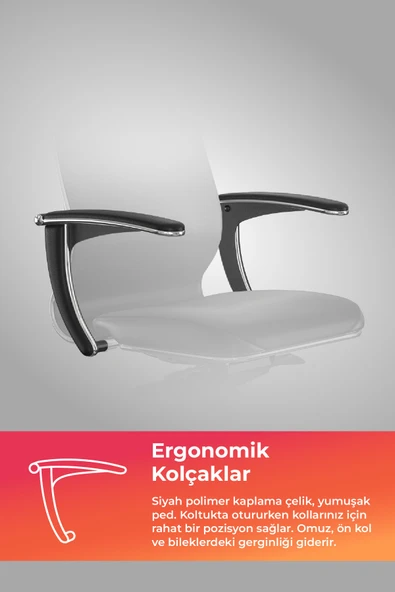 Metta Samurai Ergonomik Koltuk | Bel Destekli, Tekerlekli, Yükseklik Ayarlı, Deri Makam Koltuğu -2D7.4.1.61 - Resim 5