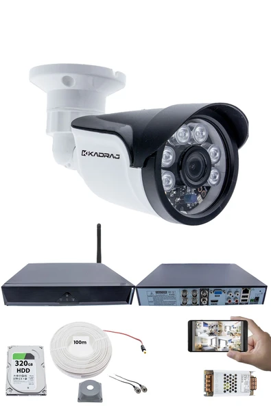 1 Kameralı Güvenlik Seti - 5MP Sony SecuLens, 1080p Full HD AHD, 6 Atom LED, Gece Görüşlü, IP66, 5MP DVR + WiFi Adaptörü, V1 ürün görseli