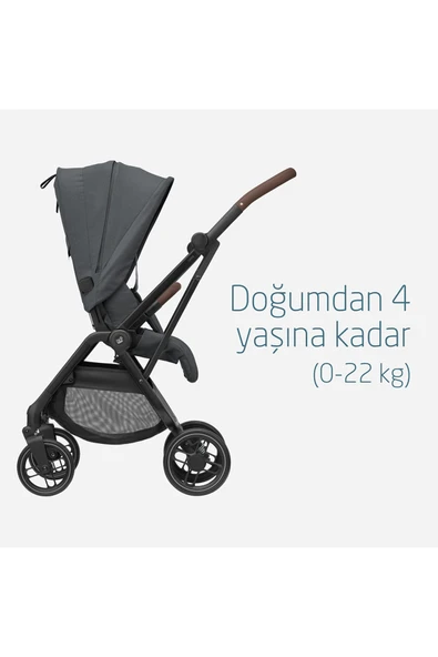 Leona 2 Çift Yönlü Uzatılabilir Sırt Desteği Tam Yatabilir Bebek Arabası Twillic Graphite - Resim 5