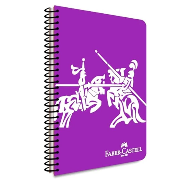 Faber-Castell Knights A4 100 Yaprak Plastik Kapak Spiralli Defter Çizgisiz - Resim 3