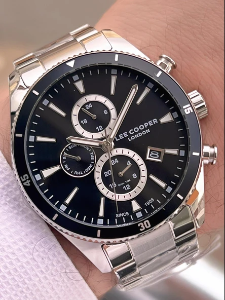 Lee Cooper İtalyan Tasarım Bileklik Hediyeli 2 Yıl Garantili 5 Atm Erkek Kol Saati ELC.08326.350 - Resim 2