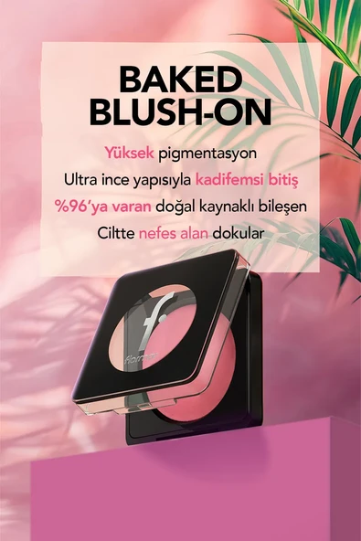 Flormar Baked Blush-On Yüksek Pigmentli & Mat Bitişli Fırınlanmış Allık 048 PURE PEACH - Resim 4