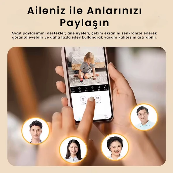 Çift Lensli 6MP,  Wi-Fi Panorama Bebek Kamerası - Video Görüşme, İç Mekan Mini Kamera, Renkli Gece Görüşü - 5