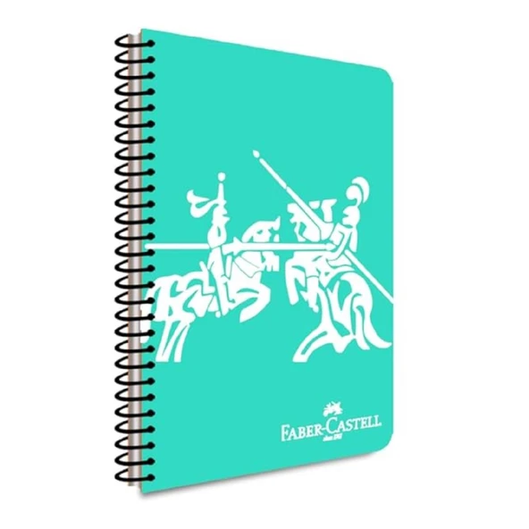 Faber-Castell Knights A4 100 Yaprak Plastik Kapak Spiralli Defter Çizgisiz - Resim 4