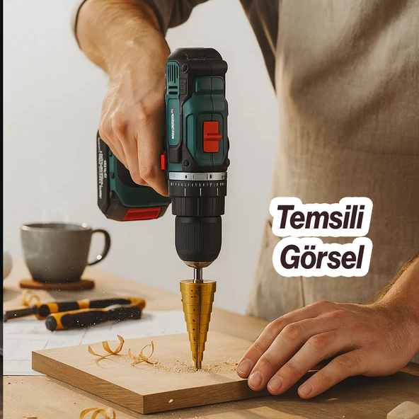 Kademeli Matkap Ucu 4 20 mm Titanyum Kaplama Metal Sac Delme Spiral Uç Seti Konik Basamaklı Çelik - Resim 5