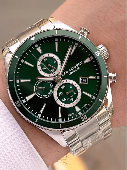 Lee Cooper İtalyan Tasarım Bileklik Hediyeli 2 Yıl Garantili 5 Atm Erkek Kol Saati ELC.08326.370 - Resim 2