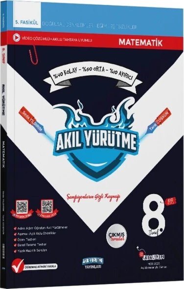 8. Sınıf Doğrusal Denklemler Eğim Eşitsizlikler 5. Fasikül Akıl Yürütme Yayınları ürün görseli