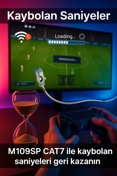 MN6 M109SP Cat7 Kablo 2 Metre/10 Gbps'e kadar-Örgülü ve folyo ekranlama/2 Metre Cat7 Ethernet Kablosu - 3