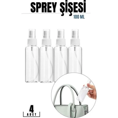 Püskürtücü Boş Sprey Şişe 100 Ml 4 ADET ürün görseli 1