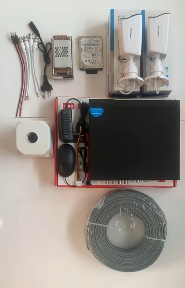 2 Kameralı Güvenlik Seti - 5MP Sony SecuLens, 1080P Full HD AHD, 6 Atom LED, Gece Görüşlü, 5MP DVR + WiFi Adaptörü, V1 - Resim 3