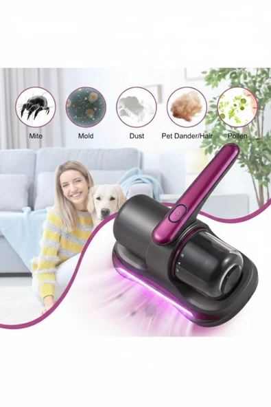 Glr G-168 Güçlü Akar Temizleyici  UV Işınlı El Tipi Yatak ve Koltuk Hijyen Süpürgesi | 100W, 12V Lityum Bataryalı - Resim 3