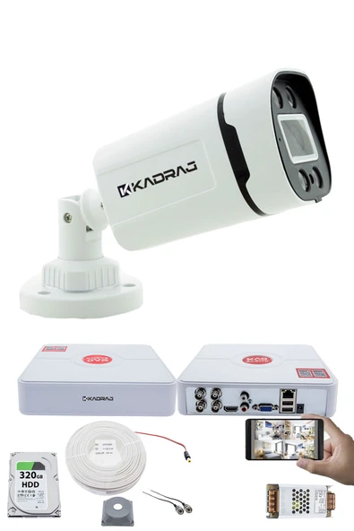 1 Kameralı Güvenlik Kamerası Seti - Gece Renkli 5MP Sony SecuLensli 1080P Full HD AHD, 4 Warm LED, Colorvu - Plastik Kasa ürün görseli