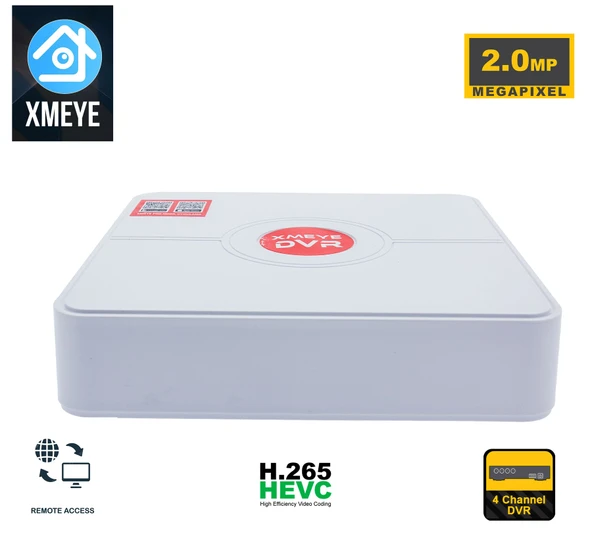 Kadraj 4 Kanal 2MP Kayıt Cihazı AHD 1080N H265+ Plus 5in1 Xmeye Yüksek Performans - 6
