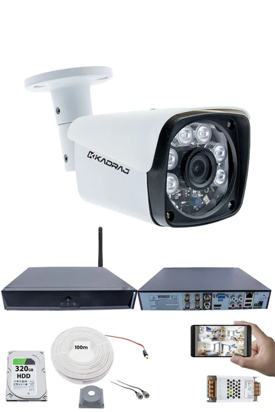 1 Kameralı Güvenlik Seti - 5MP Sony SecuLens, 6 Atom LED, 1080P Full HD AHD, Gece Görüşlü, 5MP DVR + WiFi Adaptörü, V1 ürün görseli