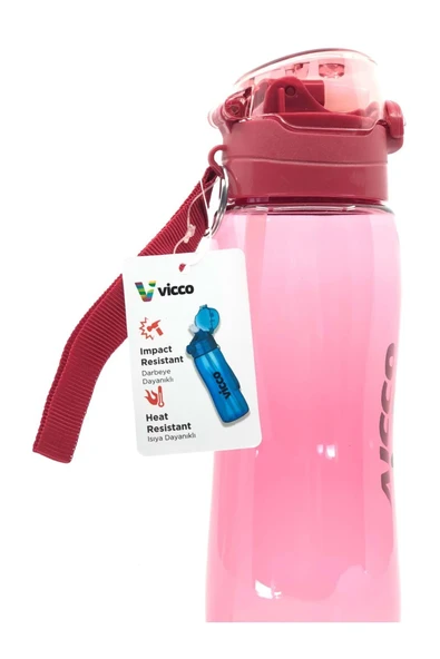 Vicco Su Matarası Kilitli Kapak Tritan Matara Suluk 750 ml Kırmızı - Resim 4