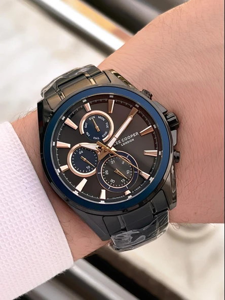 Lee Cooper Premium Nişan Ve Damatlara Özel 2 Yıl Garantili 5 Atm Erkek Kol Saati+Bileklik E08249.650 - Resim 3