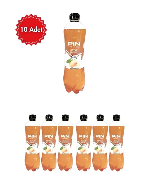 Pin Şeftali Aromalı Soğuk Çay 1 LT x 10 Adet Ferahlatıcı Meyve Aromalı Buzlu Çay