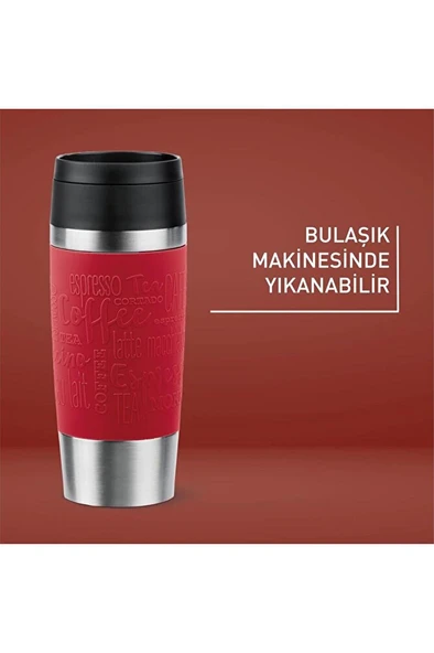 Travel Mug Termos - Kırmızı - 0,36 Litre - 4